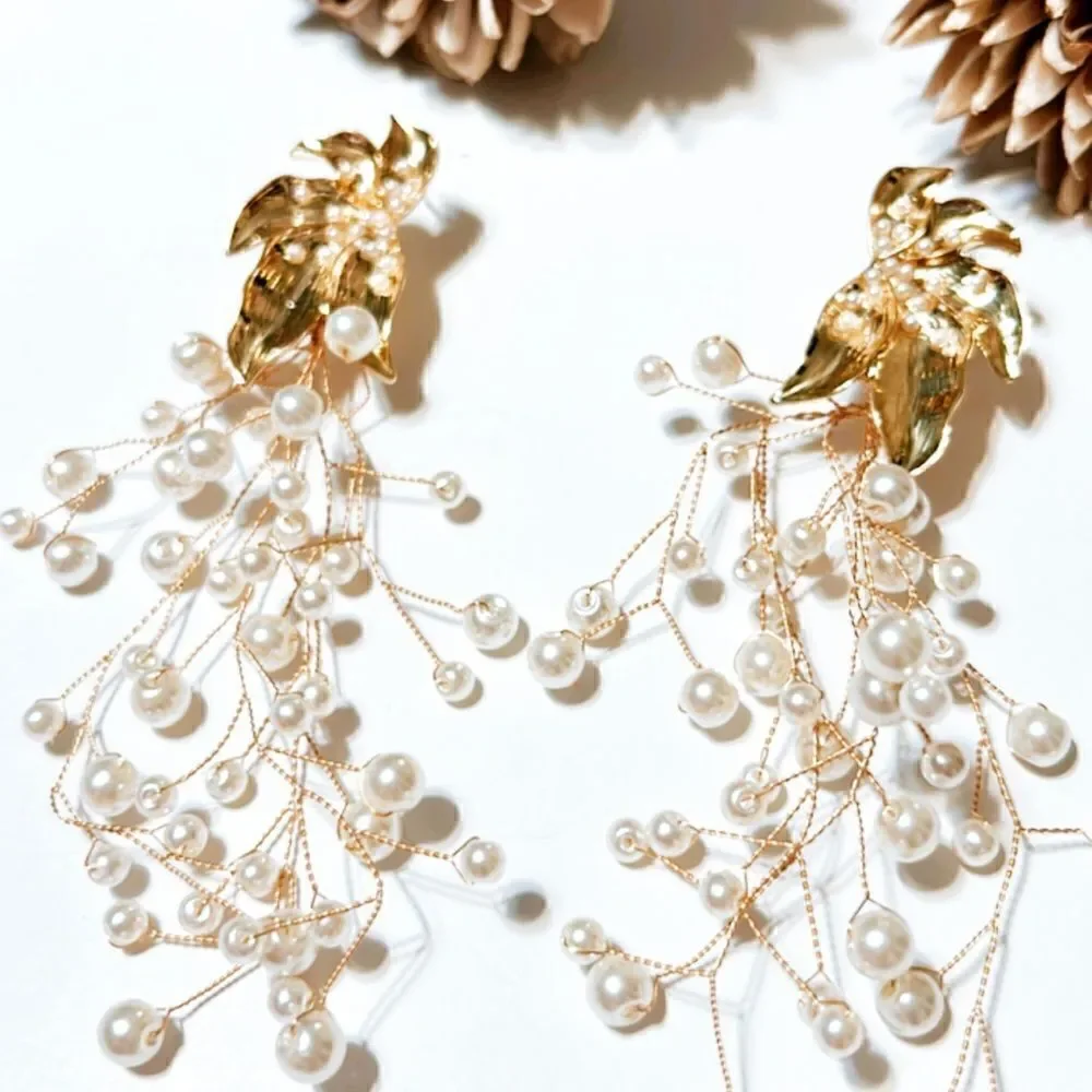Flower statement earrings M148 - Picture 4 of 7